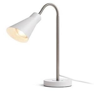 ANIKA asztali lámpa matt fehér matt nikkel 230V E27 40W