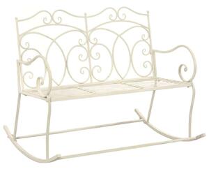 VidaXL Ringató Pad - Kovácsoltvas - Antik Fehér - 104cm