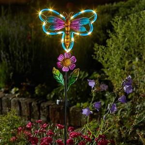 Napelemes Flutterbella kerti lámpa 92 cm – kék pillangó