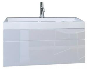 Venezia Luna fürdőszobabútor + tükör + mosdó + szifon - 60 cm (fényes fehér)