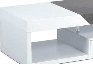 Ahg-622 Stílusos Dohányzóasztal Matt Fehér/Beton Színben. 120x60x42cm