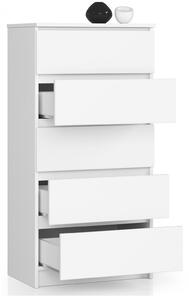 Komód - Akord Furniture K60-5 - fehér