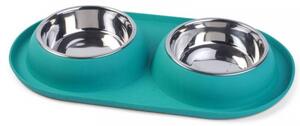 Rozsdamentes acél dupla kutyatál – mosogatógépben mosható