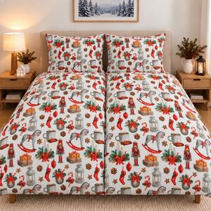 Pamut ágyneműk Karácsonyi ágyneműk Karácsonyi Diótörő TiaHome - 1x Párna 90x70cm, 1x Paplan 140x200cm