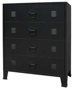 VidaXL Fém Komód - 4 Fiókos - 78x40x93 cm - Fekete