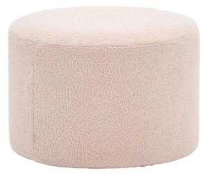 Rózsaszín bouclé puff Kave Home Kaeli 60 cm