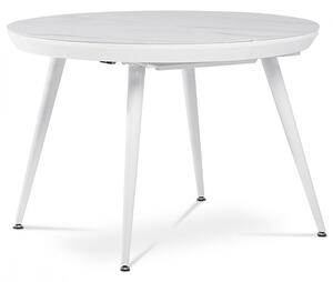 Modern Bővíthető Kerek Asztal Márvány Mintázattal 110+40x110 cm Ht-409M