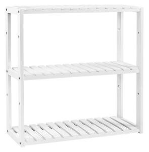 Bambusz polc, állítható magasságú 3 szintes polc 60 x 15 x 54 cm, fehér