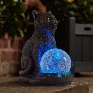 Napelemes LED mystic macska világítás 19 cm RGB
