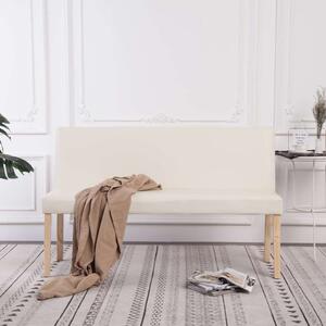 VidaXL Krémszínű Műbőr Pad - 139,5 cm