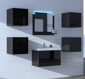 Venezia Alius A20 fürdőszobabútor szett + mosdókagyló + szifon (fényes fekete)