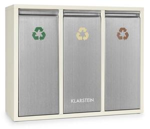 Klarstein Ordnungshütter 3 szemetesláda, szelektív hulladékgyűjtő, 45 l (3 x 15 l), krémszínű