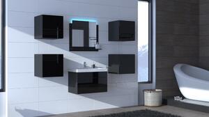 Venezia Alius A20 fürdőszobabútor szett + mosdókagyló + szifon (fényes fekete)