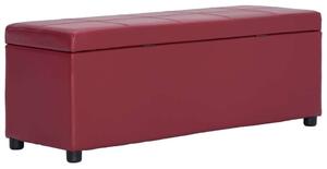 VidaXL Tárolós Pad - Bordó Műbőr - 116 cm