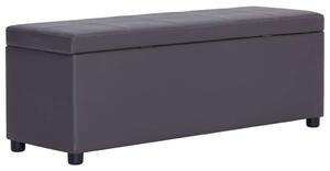 Műbőr Tárolós Pad - Szürke - 116 cm