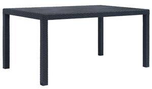 VidaXL Kertasztal - Műanyag Rattan - Antracit - 150x90 cm