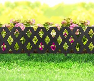 Virágágyás szegély / kerítés – fekete 60 x 22 cm