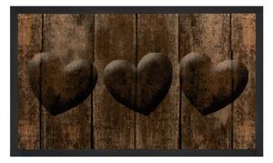 Hearts barna lábtörlő, 45 x 75 cm - Hanse Home