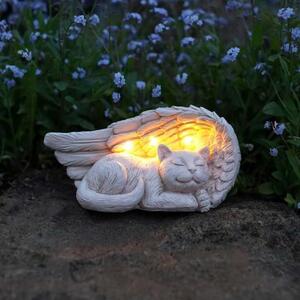 Napelemes LED kőhatású macska nyughely világítás 20 cm