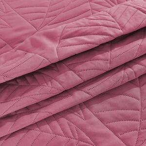 LEAVES rózsaszín ágytakaró mintával Méret: 200 x 220 cm