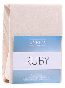 Ruby világosbézs gumis lepedő, 200 x 140-160 cm - AmeliaHome