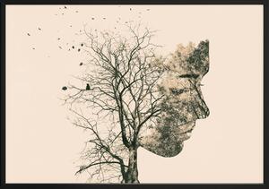 Girl Silhouette Tree plakát, 50 x 40 cm - DecoKing