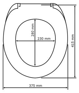 Samos sötétszürke WC-ülőke, 44,5 x 37,5 cm - Wenko