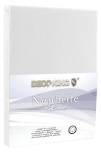 Nephrite fehér gumis lepedő, 220/240 x 220 cm - DecoKing