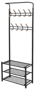 VidaXL Fekete ruhaállvány cipőtárolóval 68x32x182,5 cm