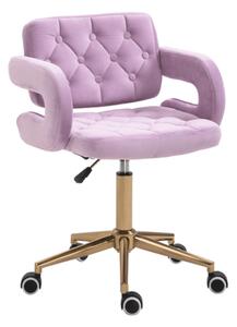 Irodai szék, Velvet szövet rózsaszín/arany, NELIA