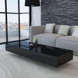 VidaXL Magasfényű Fekete Dohányzóasztal - 115x55x31 cm