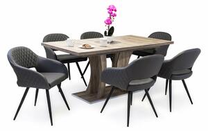 Bella asztal Cristal székekkel | 6 személyes étkezőgarnitúra