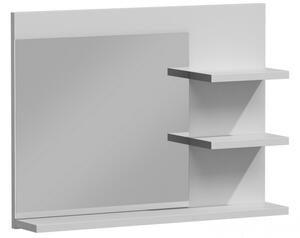 Drohmo L3 polcos fürdőszoba tükör, 60x50x12 cm, matt fehér