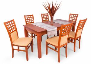 Berta asztal Kármen székekkel | 6 személyes étkezőgarnitúra