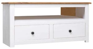 VidaXL Sarok TV-szekrény - Fenyőfa - Fehér - 93x49x49 cm