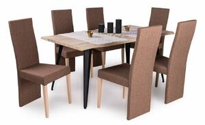 Tina asztal Panama székekkel | 6 személyes étkezőgarnitúra