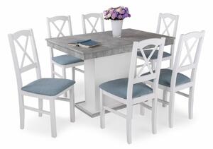 Flóra asztal Nilo székekkel | 6 személyes étkezőgarnitúra
