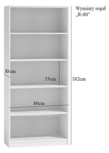 Drohmo R80 polcos szekrény, 80x182x30 cm, fehér