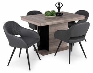 Debora asztal Cristal székekkel | 4 személyes étkezőgarnitúra