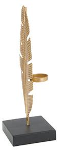 Feather aranyszínű dekorációs gyertyatartó, magasság 30 cm - Mauro Ferretti