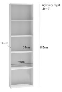 Shannan R40 polcos szekrény, 40x182x30 cm, tölgy