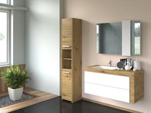 Shannan S30 fürdőszoba szekrény, 30x170x30 cm, tölgy