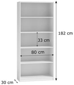 Shannan R80 polcos szekrény, 80x182x30 cm, tölgy