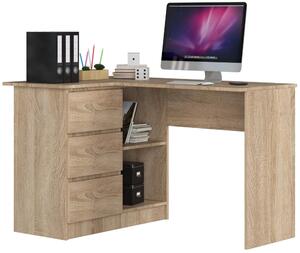 Sarok íróasztal - Akord Furniture - 124 cm - sonoma tölgy (bal)