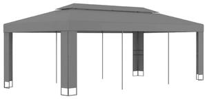 VidaXL Kerti Pavilon - Dupla Tető - 3x6m - Antracitszürke