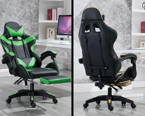 RACING PRO X Gamer szék lábtartóval, Zöld-fekete (RP-SW110ZF)