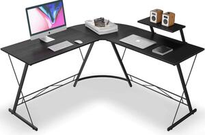 BigHome L alakú íróasztal - fekete
