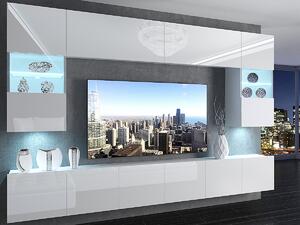 Szekrénysor 300 cm TV/RTV fehér fényu IMP 1/5/W/W/0/0