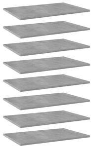 8 db betonszürke forgácslap könyvespolc 60 x 40 x 1,5 cm