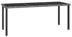VidaXL Kertasztal - Polyrattan - Szürke - 180x70cm